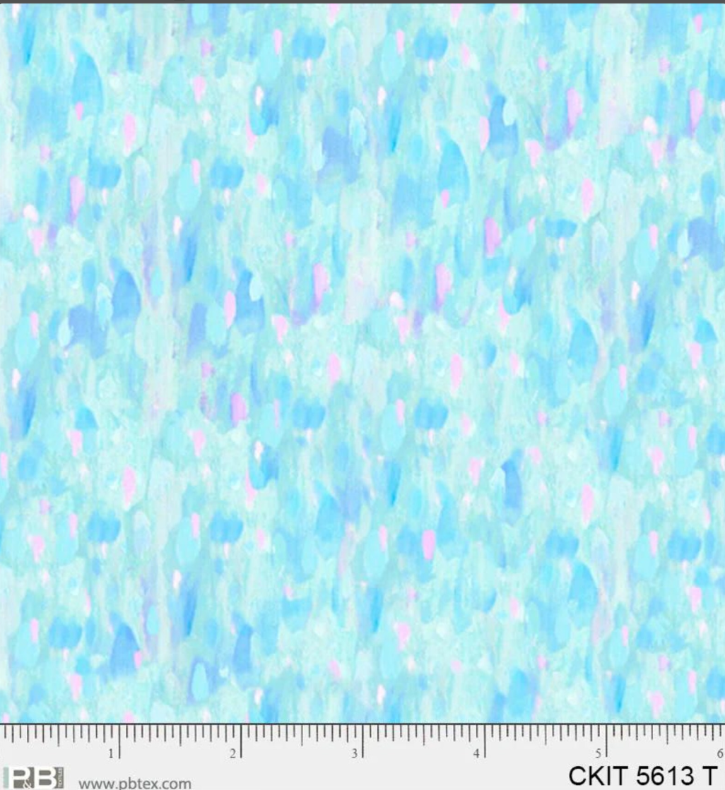 Painted Texture - Crazy Kitties CKIT05613-T Turquoise PB091225 by P&B Textiles