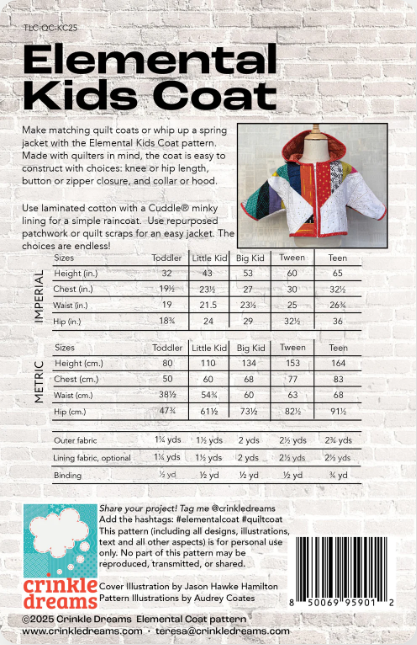 The Elemental Kids Coat - Crinkle Dreams Patterns by Teresa Coates