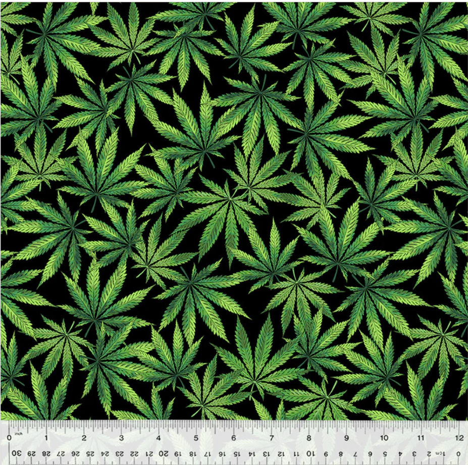 Earthy Greens 52640-1 Leaves on Black by Windham Fabrics