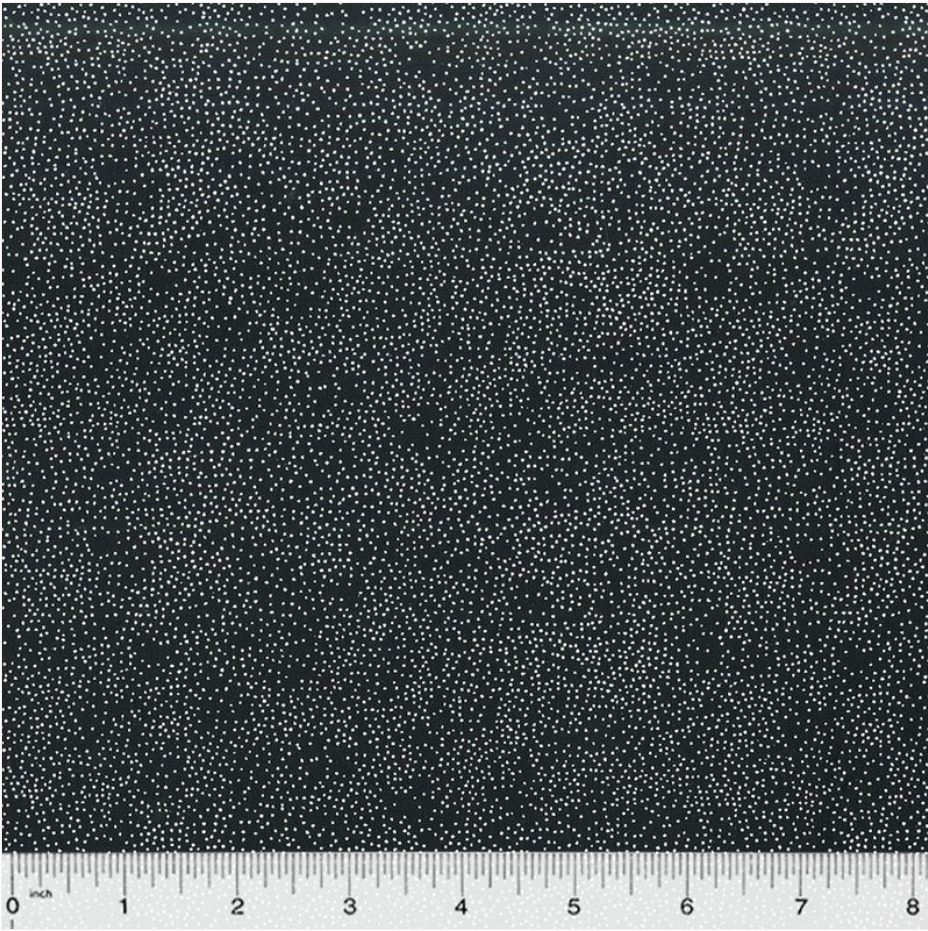 BeColourful - Silver Dots on Black Batik BC31Q-X by Anthology