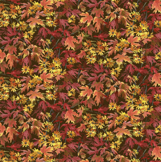 Autumn Retreat - Tossed Leaves Multi 05580 by P&B Textiles