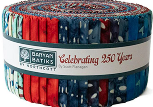 Celebrating 250 Years - 2 1/2" Strip Roll - 40 Pieces by Banyan Batiks