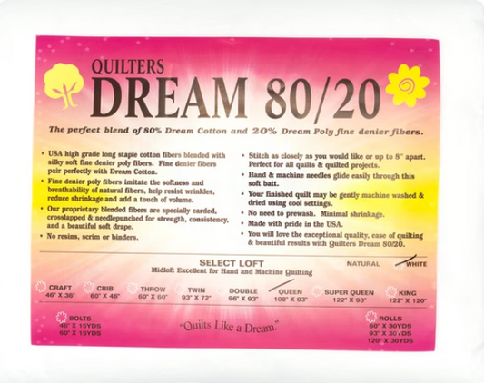Quilters Dream 80/20 - White - Queen