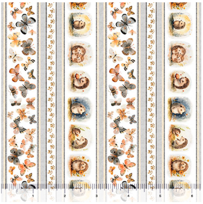 Hedgehugs - Hedgehog Border Stripe Multi 2600-31414-X by QT Fabrics ...