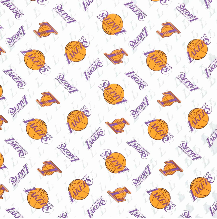 NBA LA Lakers - Purple on White Background 83LAL002HL by Camelot Fabrics