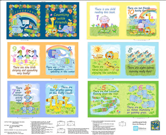 Jungle Friends Book Panel by QT Fabrics
