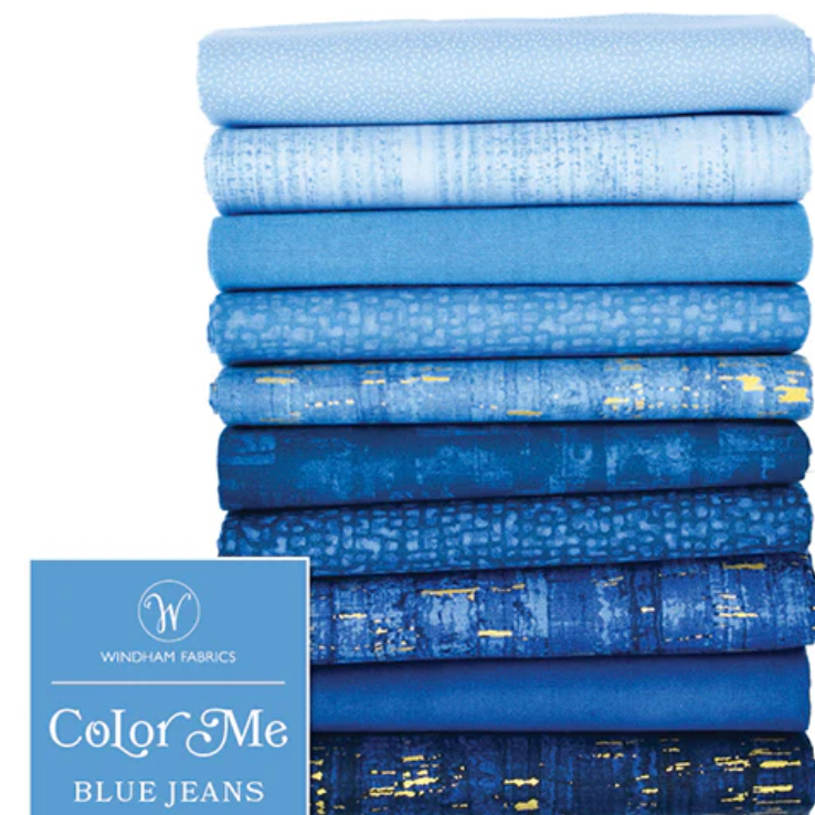 Color Me Blue Jeans - Pkg of 10 Fat Quarters by Windham Fabrics
