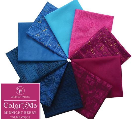 Color Me Midnight Berry - Pkg of 10 Fat Quarters by Windham Fabrics