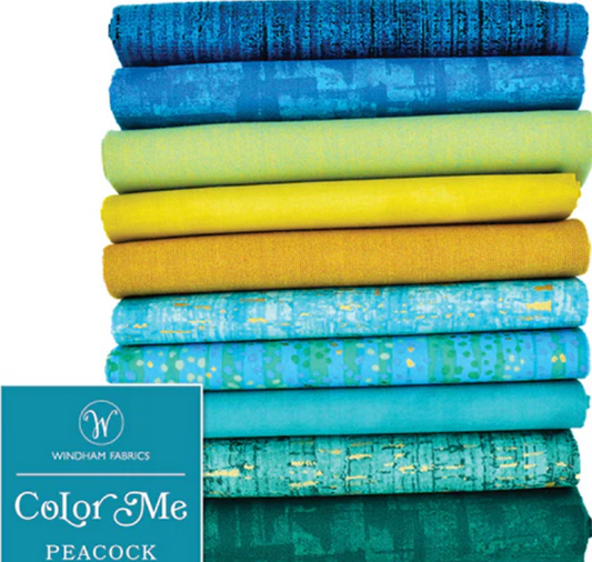 Color Me Peacock - Pkg of 10 Fat Quarters by Windham Fabrics