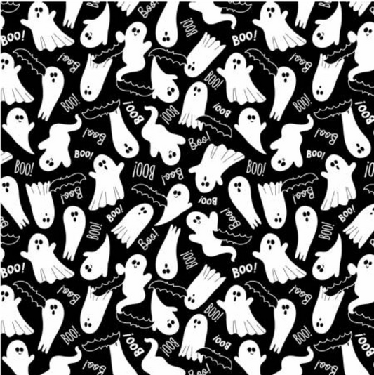 Chills & Thrills - Ghostly Glow Black Glow in the Dark by Benartex