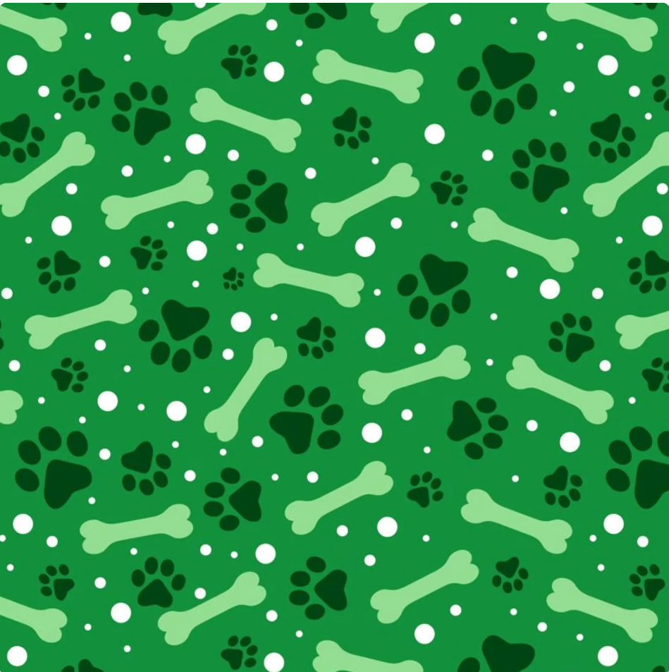 Paws and Bones - DX-4363-4C Green by David Textiles