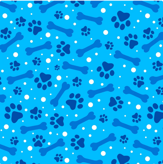 Paws and Bones - DX-4363-4C Lt Blue by David Textiles