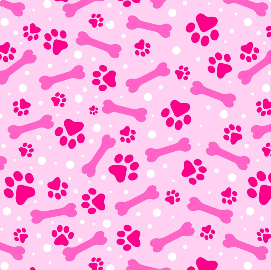 Paws and Bones - DX-4363-4C Lt Pink by David Textiles
