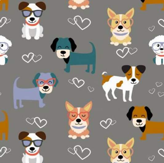 Good Puppy Love - DX-1723-4C Multi by David Textiles