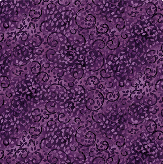 Essentials - Leafy Scroll Dark Purple 26035-663 by Wilmington Prints