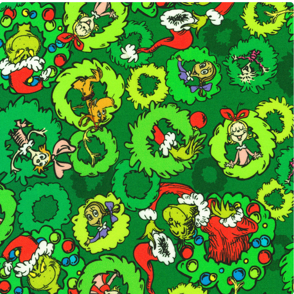 How the Grinch Stole Christmas - Winter Wreaths ADED-22566-277 by Dr. Seuss Enterprises for Robert Kaufman