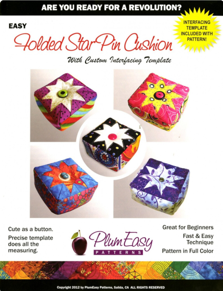 Easy Folded Star Pin Cushion by Plum Easy Patterns