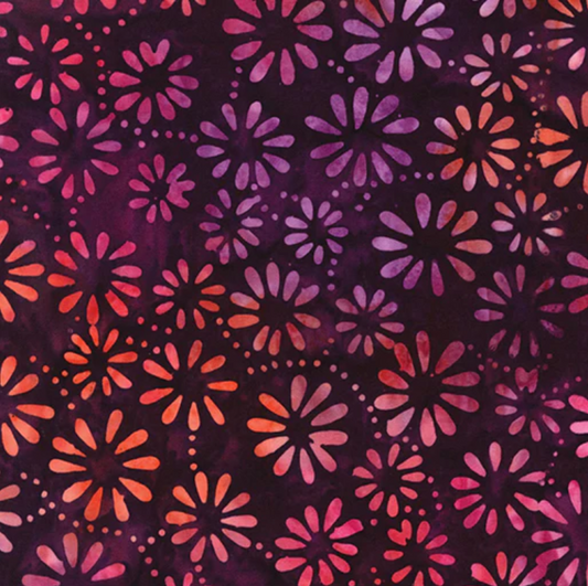 Bali Palettes Berries - Daisy Dark Plum 9211-62 by Benartex