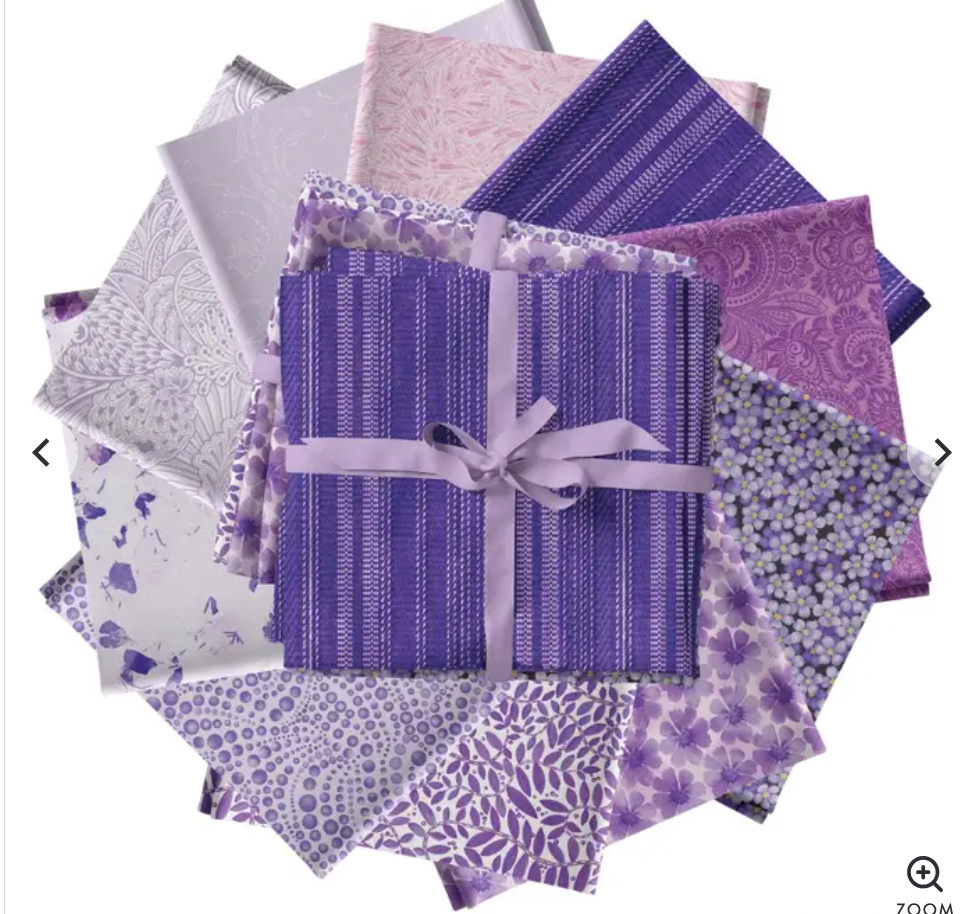 Color Elements Purple - Fat Quarter Bundle of 10 by Benartex