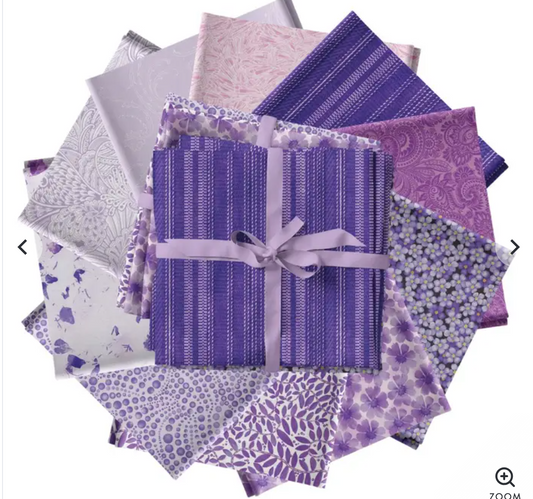 Color Elements Purple - Fat Quarter Bundle of 10 by Benartex