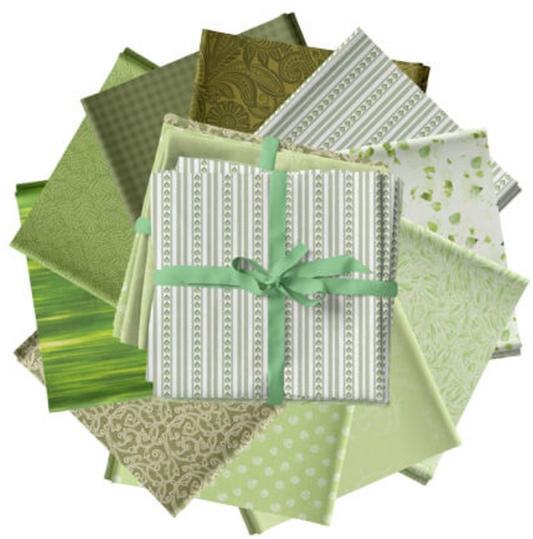 Color Elements Green - Fat Quarter Bundle of 10 by Benartex