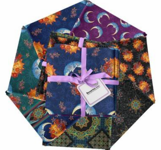 Moon and Sun - Fat Quarter Bundle of 7 by David Galchutt for Benartex