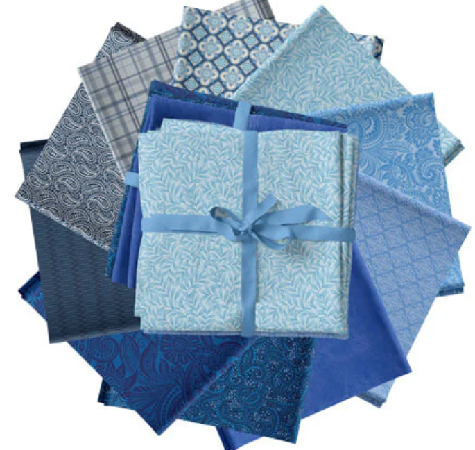 Color Elements Blue - Fat Quarter Bundle of 10 by Benartex