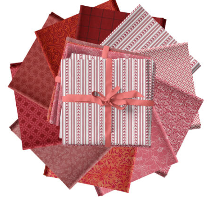 Color Elements Red - Fat Quarter Bundle of 10 by Benartex