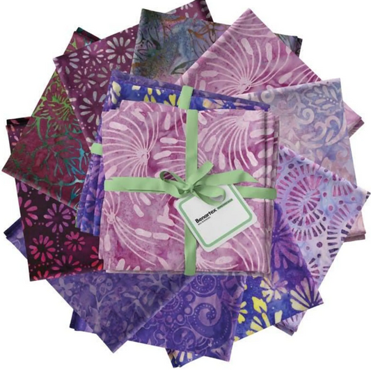 Bali Blenders Purple - Fat Quarter Bundle of 10 by Benartex