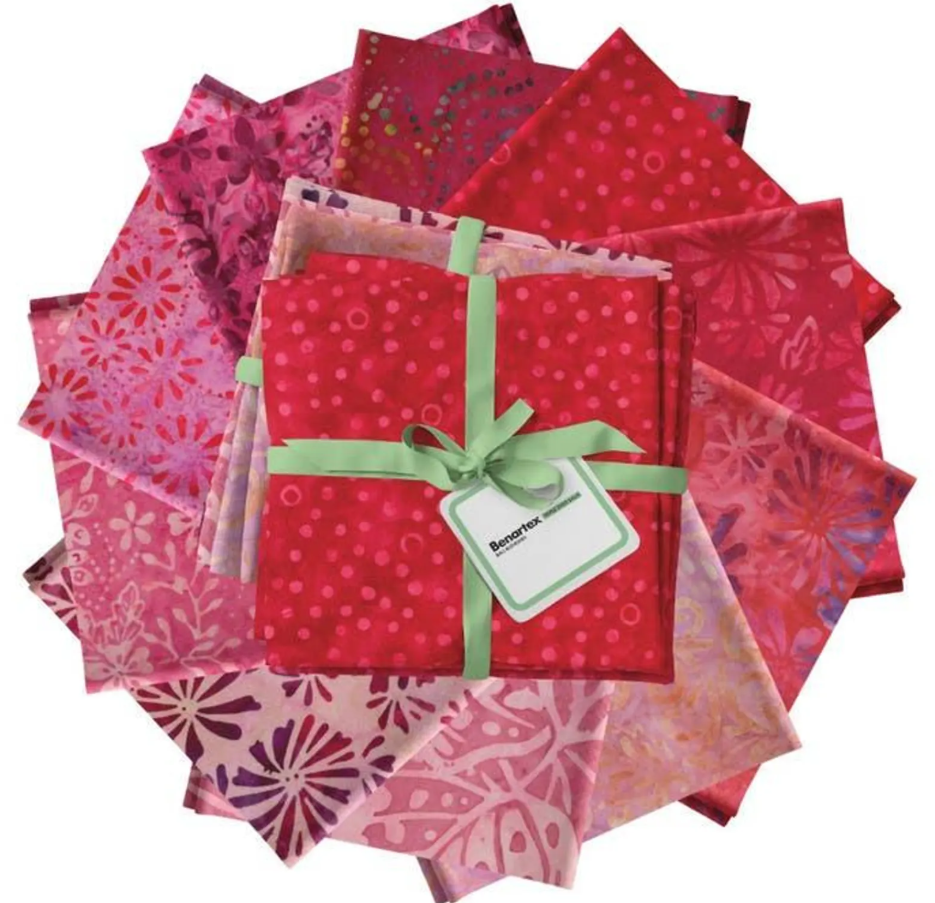 Bali Blenders Red/Pink - Fat Quarter Bundle of 10 by Benartex