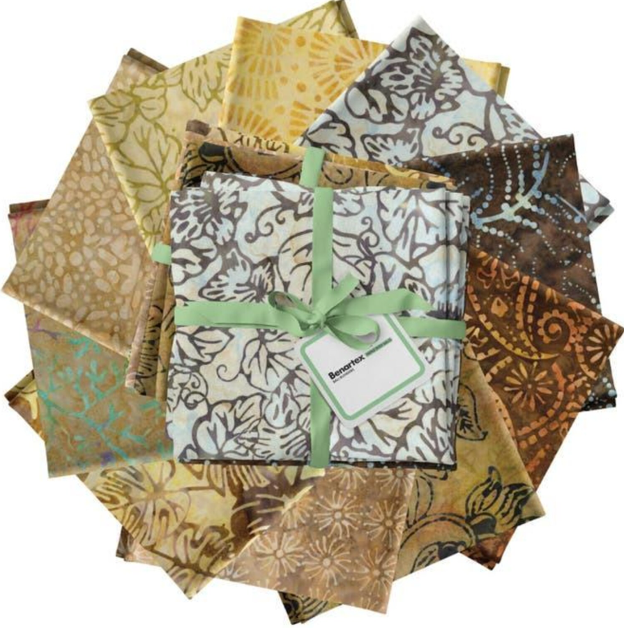 Bali Blenders Brown/Neutral - Fat Quarter Bundle of 10 by Benartex