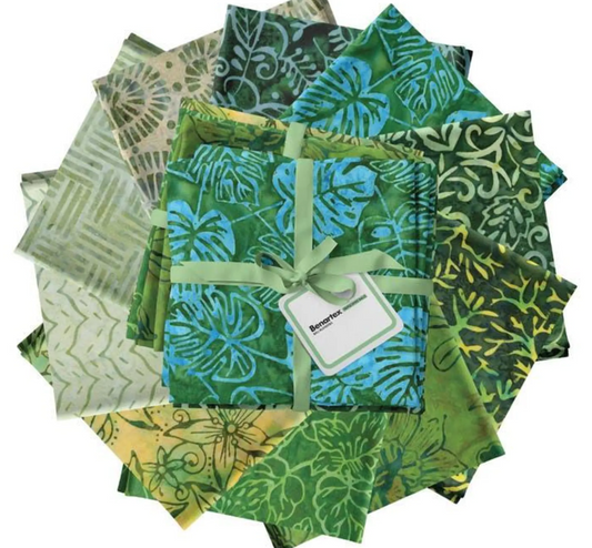 Bali Blenders Green - Fat Quarter Bundle of 10 by Benartex