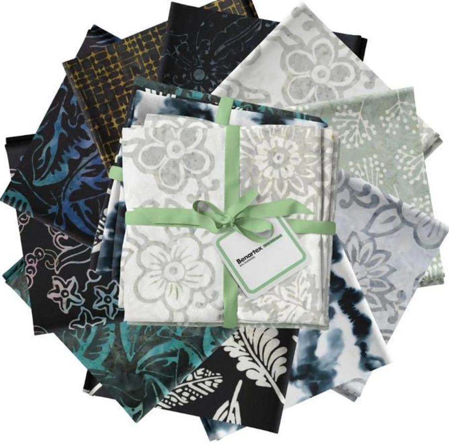 Bali Blenders Gray/Black - Fat Quarter Bundle of 10 by Benartex