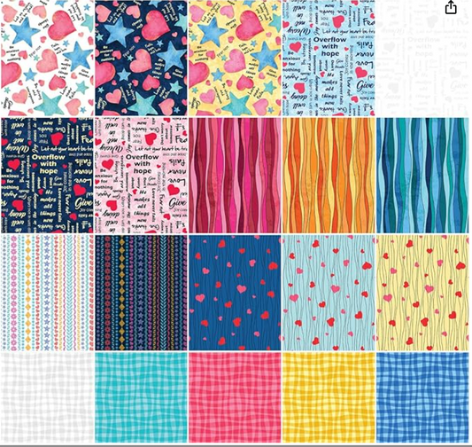 Upwords - 20 Piece Fat Quarter Bundle by Kimberly Einmo for Benartex