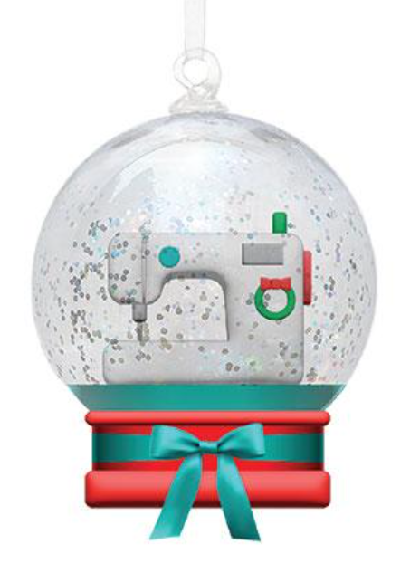 Ornaments - Snowglobe with Sewing Machine Ornament by MODA