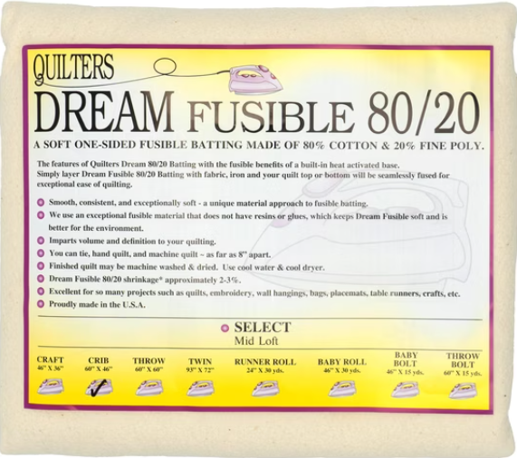 Quilters Dream - Quilters Dream 80/20 Fusible Batting - Crib