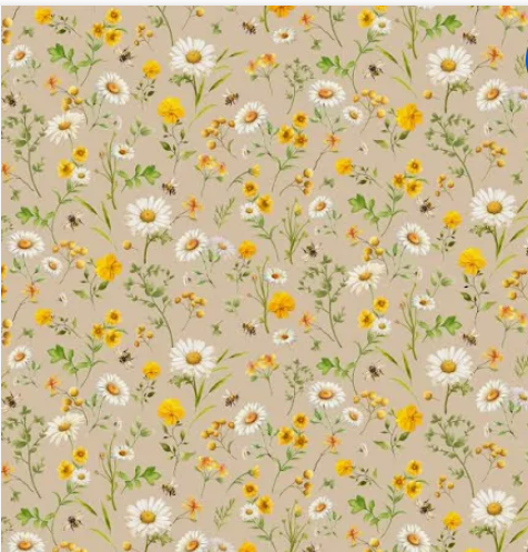 You Are My Sunshine - CD3884 Tan Tossed Daises by Timeless Treasures