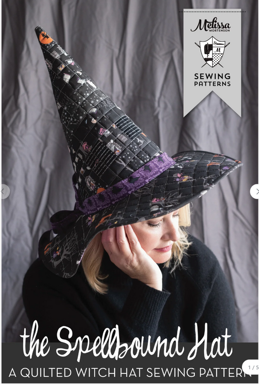 The Spellbound Hat - A Quilted Witch Hat Sewing Pattern by Melissa Mortenson