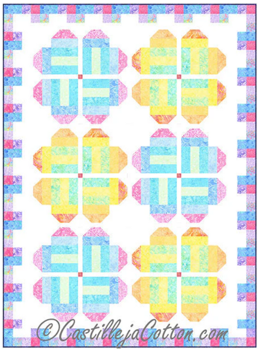 Posy Heart Quilt Pattern by Castille ja Cotton