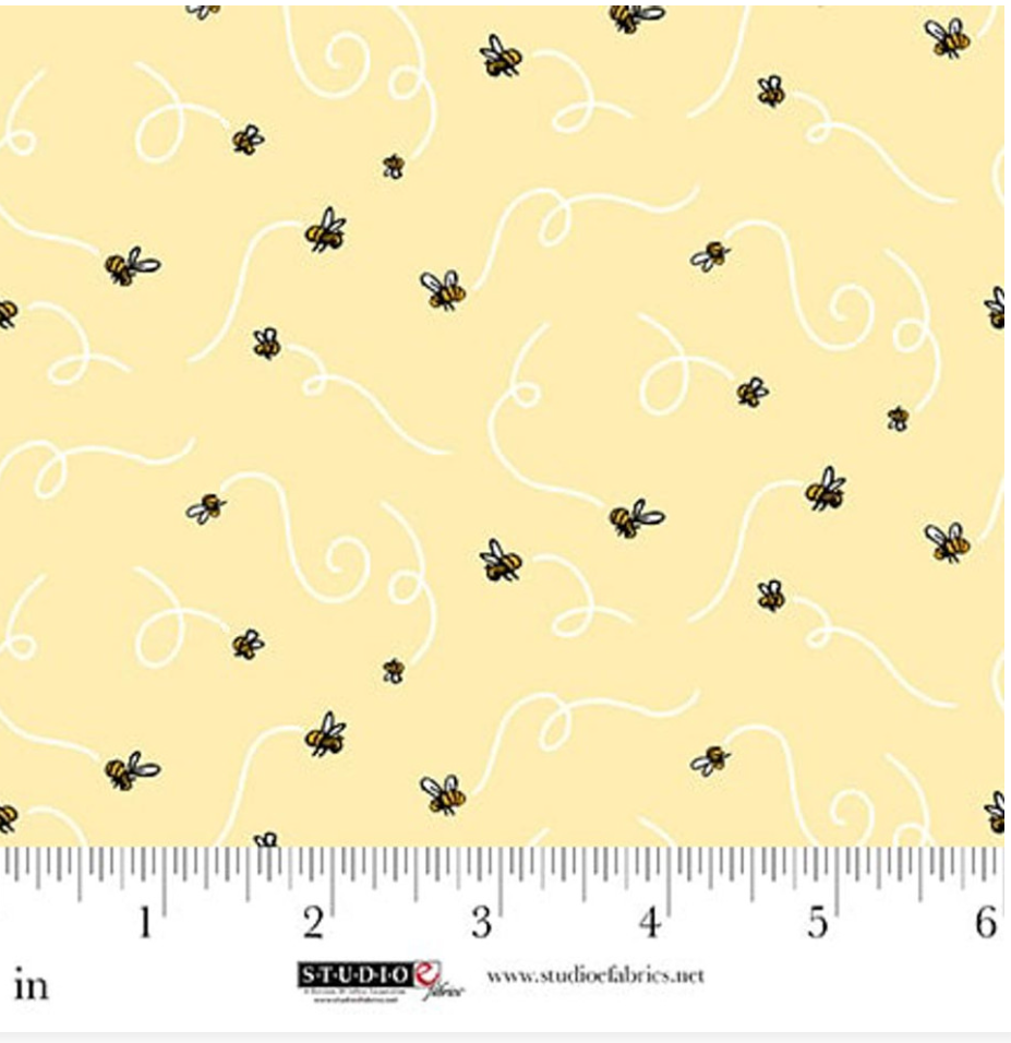 Classic Winnie - Bees Yellow 8719-44  Licensed Fabric by Studio e