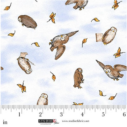 Classic Winnie - Owls Lt. Blue 8718-11 Licensed Fabric by Studio e