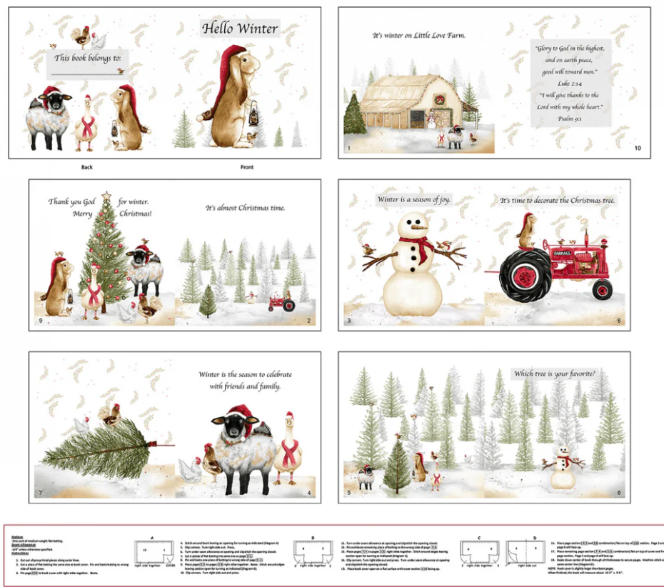 Hello Winter - Fabric Book Panel by Henry Glass & Co.