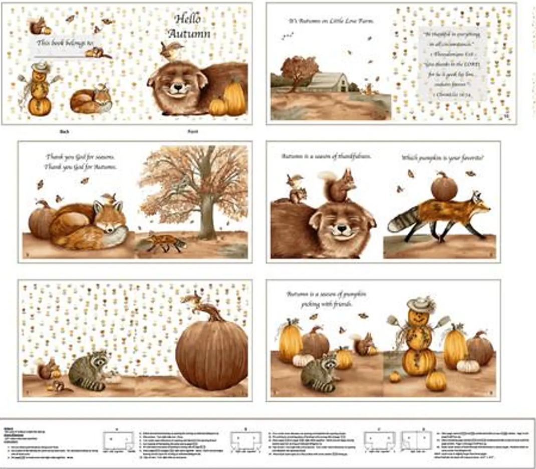 Hello Autumn - Fabric Book Panel by Henry Glass &amp; Co.