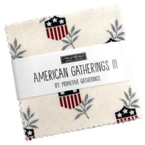 American Gatherings III - 2 1/2" Mini Charm Pack 42 Pcs by Primitive Gatherings for Moda