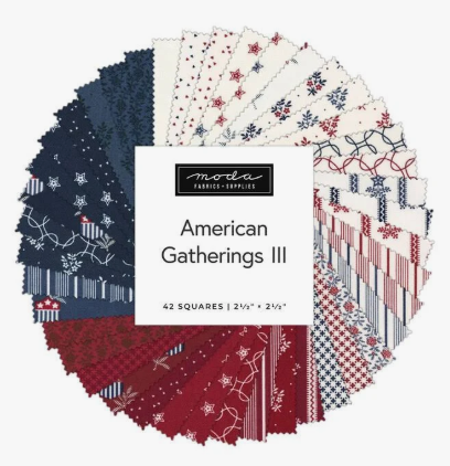 American Gatherings III - 2 1/2" Mini Charm Pack 42 Pcs by Primitive Gatherings for Moda