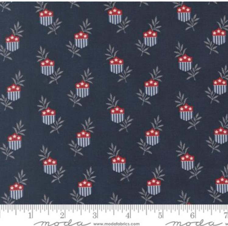 American Gatherings III - Primitive Gatherings Navy 49320 16 by Moda