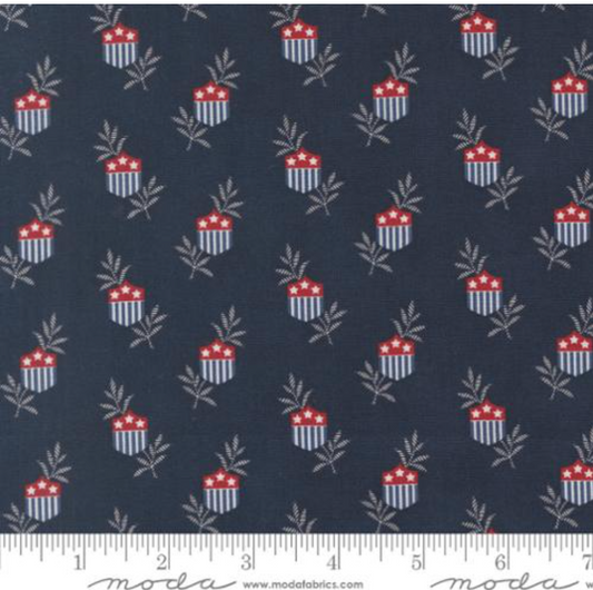 American Gatherings III - Primitive Gatherings Navy 49320 16 by Moda
