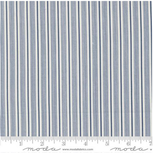 American Gatherings III - Primitive Gatherings Cloud with Nautical Blue Stripe 49321 24 by Moda