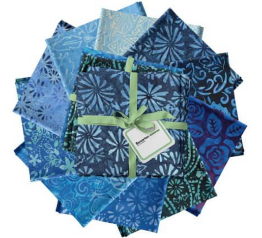 Bali Blenders Batiks - Blues Fat Quarter Bundle of 10 by Benartex