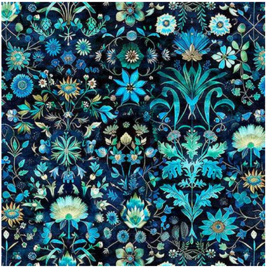 Folklore - Floral Navy 2600-31645-N by QT Fabrics